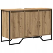 Szafki łazienkowe - Szafka pod umywalkę Lite drewno dębowe 91x35x60 cm - miniaturka - grafika 1