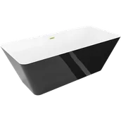 Wanny - Mexen Velo Slim wanna wolnostojąca 170 x 75 cm, biała/czarna, przelew złoty szczotkowany - 52811707575-55 - miniaturka - grafika 1