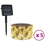 Oświetlenie świąteczne - vidaXL vidaXL Solarne lampki dekoracyjne, 5 szt., 5x200 LED, ciepłe białe - miniaturka - grafika 1