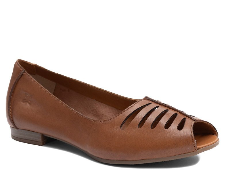 Baleriny damskie brązowe Maciejka P7541 baletki skórzane miękkie wygodne41-39