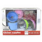 Zabawki AGD - Zestaw kuchenny metalowe garnki kuchnia naczynia BZES0609 BIGTOYS - miniaturka - grafika 1