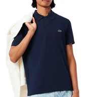 Koszulki męskie - Koszulka Lacoste Regular Fit Cotton Blend Polo DH5522-166 - granatowa - miniaturka - grafika 1