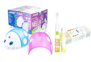 NOVAMA Nella by Flaem, inhalator dla dzieci + Vitammy Smile, szczoteczka soniczna dla dzieci, lew 9093919 - Inhalatory i akcesoria - miniaturka - grafika 1