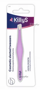 KillyS - Cosmetic Slanted Tweezers - Skośna pęseta kosmetyczna - Różowa - Akcesoria i kosmetyki do stylizacji brwi - miniaturka - grafika 1