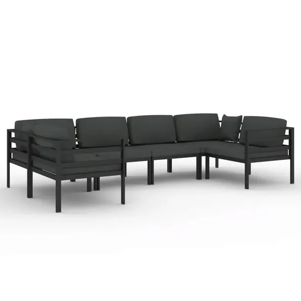 Aluminiowy zestaw wypoczynkowy do ogrodu antracytowy, modułowy, 70x70x64,5