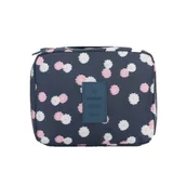 Kosmetyczki, organizery i kuferki - KOSMETYCZKA DAMSKA GRANATOWA W KWIATY KS10WZ2 - miniaturka - grafika 1