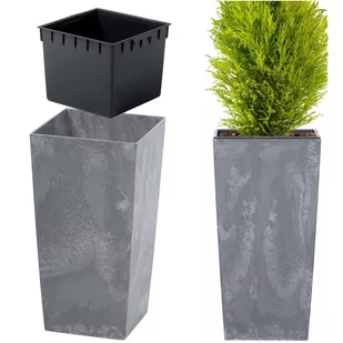 Prosperplast Doniczka z wkładem Urbi Square Effect DURS240E marengo - Donice - miniaturka - grafika 1