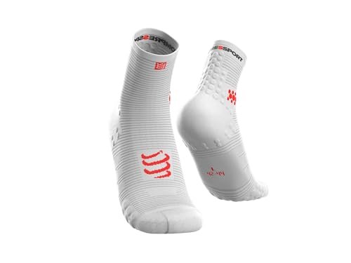 COMPRESSPORT Skarpety do biegania – Pro Racing Socks V3 Run High – zapobieganie pęcherzom – amortyzacja i oddychalność – do biegania i triatlonu – do treningu i zawodów – lekkie.