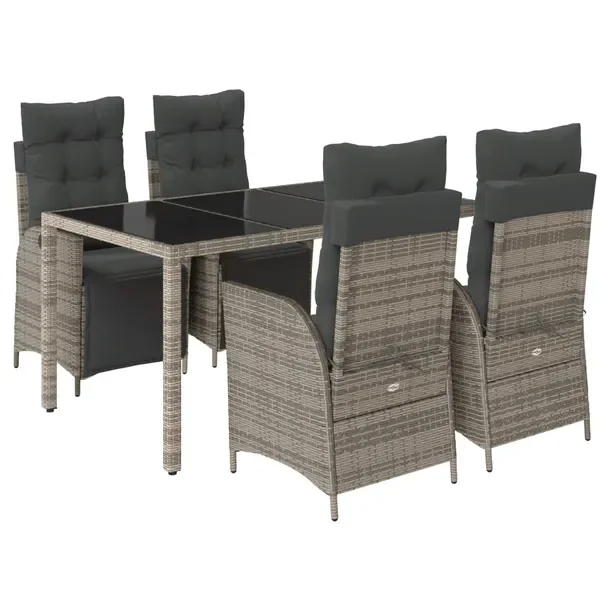 Zestaw Mebli Ogrodowych z Rattanu PE, Stół 150x90x75 cm, Krzesła 57x61x9