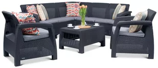 Zestaw mebli ogrodowych CURVER Corfu Relax Duo Set, grafitowo-szary, 4 elementy - Meble ogrodowe - miniaturka - grafika 1