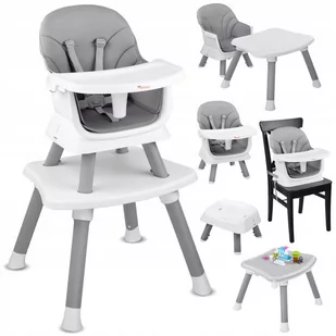 Krzesełko do karmienia dla Dzieci 6w1 Fotelik Taca Szare Jakość - Krzesełka do karmienia - miniaturka - grafika 1