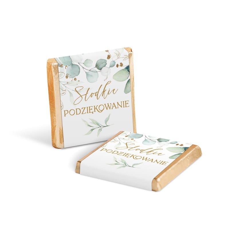 CZEKOLADKI słodkie podziękowanie Liście Eukaliptusa 100szt
