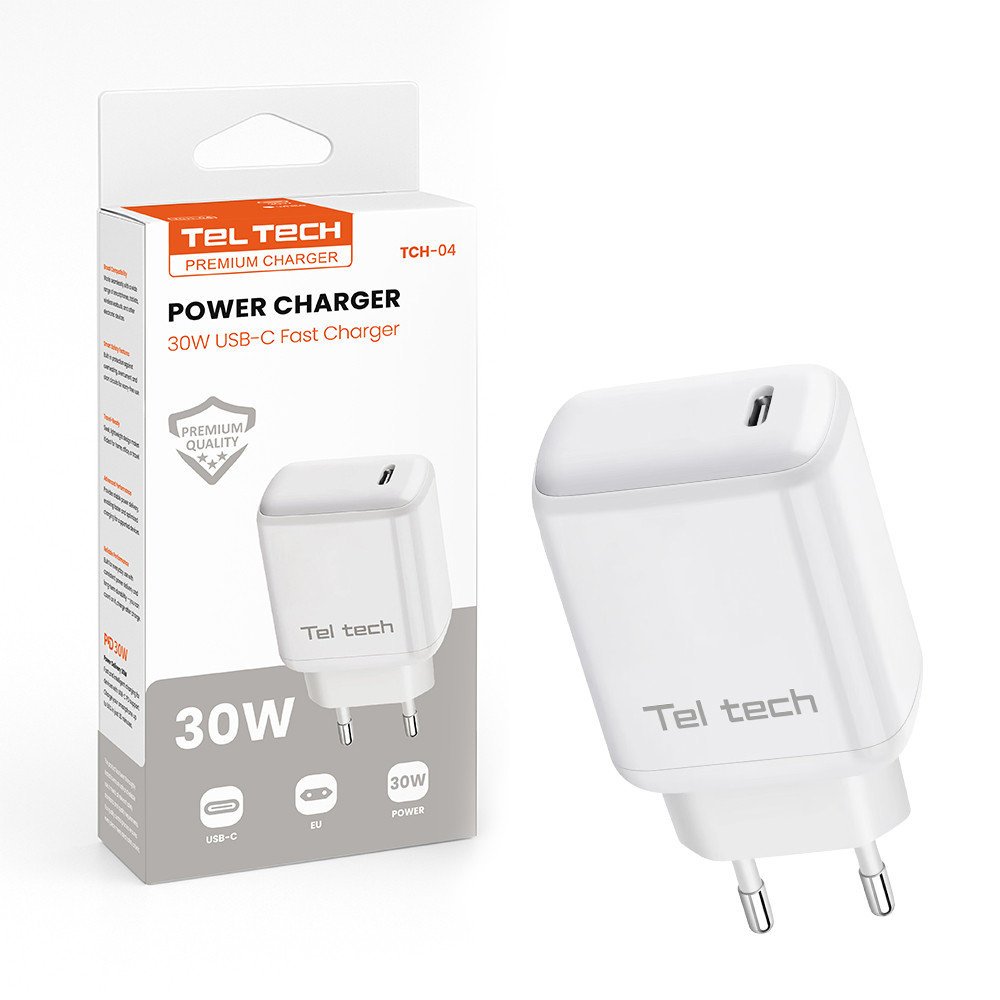 Teltech Ładowarka sieciowa TYP-C 30W Biały TCH-04