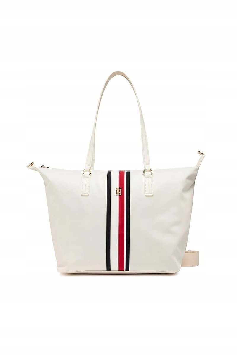 Tommy Hilfiger torebka shopper poliester kość słoniowa