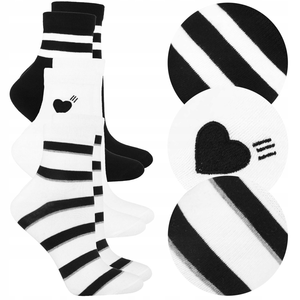 3x Bawełniane Skarpety Skarpetki Krótkie 3/4 DAMSKIE 3 Pary MORAJ r. 38-41