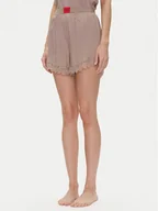 Piżamy damskie - HUGO Szorty piżamowe Red Label Lace_Short 50531629 Brązowy Relaxed Fit - miniaturka - grafika 1