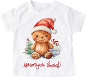 Koszulki dla dziewczynek - Świąteczna dziecięca koszulka santa115 - miniaturka - grafika 1