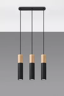 Sollux Lighting Lampa wisząca PABLO 3L czarna - Lampy sufitowe - miniaturka - grafika 1