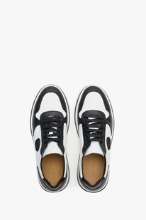 Biało-czarne sneakersy męskie z zamszu i skóry naturalniej Estro ER00112970 - Sneakersy męskie - miniaturka - grafika 7