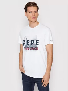 Koszulki męskie - Pepe Jeans T-Shirt Randall PM508017 Biały Regular Fit - grafika 1