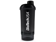 Shakery barmańskie - BioTech USA Shaker Wave+ Compact, czarno-biały, 500ml (+150ml) - miniaturka - grafika 1