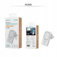 Ładowarki samochodowe - UCHWYT ŁADOWARKA BEZPRZEWODOWA SAMOCHODOWA MAGSAFE BIAŁA - miniaturka - grafika 1