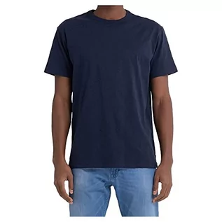 Koszulki męskie - Replay T-shirt męski z krótkim rękawem z bawełny organicznej, 085 niebieski, S - grafika 1