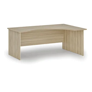 Biurko narożne PRIMO WOOD, 1800 x 1200 mm, prawe, dąb naturalny - Biurka - miniaturka - grafika 1