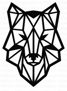 Geometryczny Wilk Obraz Ażurowy Dekoracja 3D X106 - Obrazy i zdjęcia na płótnie - miniaturka - grafika 1