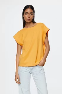 Koszulki i topy damskie - Mango t-shirt bawełniany Sol kolor pomarańczowy - grafika 1