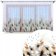 Firany - FIRANA GOTOWA WOAL 500X150 BARWIONA WZÓR NA ŻABKI TAŚMIE FIRANY 202 - miniaturka - grafika 1