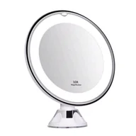 Lusterka do makijażu - 10x Lustro do makijażu z przyssawką Lustro do makijażu z oświetleniem LED - miniaturka - grafika 1