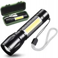 Latarki - Latarka akumulatorowa Usb, 3 tryby, mocna Xpe+cob - miniaturka - grafika 1