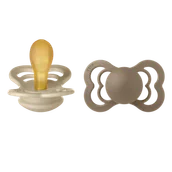 Smoczki uspokajające - Bibs Supreme, smoczek uspokajający, kauczukowy, symetryczny, rozmiar 2, Vanilla & Dark Oak, od 6 miesiąca, 2 sztuki - miniaturka - grafika 1