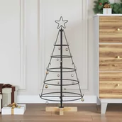 Choinki - vidaXL Choinka Stożkowa Świąteczna z podstawą Czarny 90 cm Stal - miniaturka - grafika 1