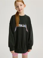 Bluzki dla dziewczynek - Reserved - Bluza z motywem Metallica - czarny - miniaturka - grafika 1
