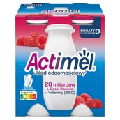 Kefiry, jogurty, maślanki - Danone - Actimel L.casei z witaminami B6 i D malinowy - miniaturka - grafika 1