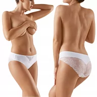 Bielizna nocna - Babell BBL 131 Koronkowe Figi bawełna Biały L - miniaturka - grafika 1