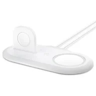 Stacje dokujące do telefonów - Apple SPIGEN SPIGEN MAGFIT DUO Stacja dokująca do MAGSAFE i WATCH biała 18517 - miniaturka - grafika 1
