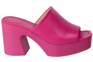 Klapki Unisa OWIN_NS FRAGOLA Skórzane Różowe - UNISA - Klapki i japonki damskie - miniaturka - grafika 1