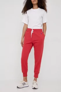 Spodnie damskie - Ralph Lauren Polo Polo spodnie dresowe damskie kolor czerwony gładkie - grafika 1