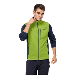 Męska kamizelka softsehllowa Jack Wolfskin HIGHEST PEAK VEST M fresh green - S - Kamizelki męskie - miniaturka - grafika 1