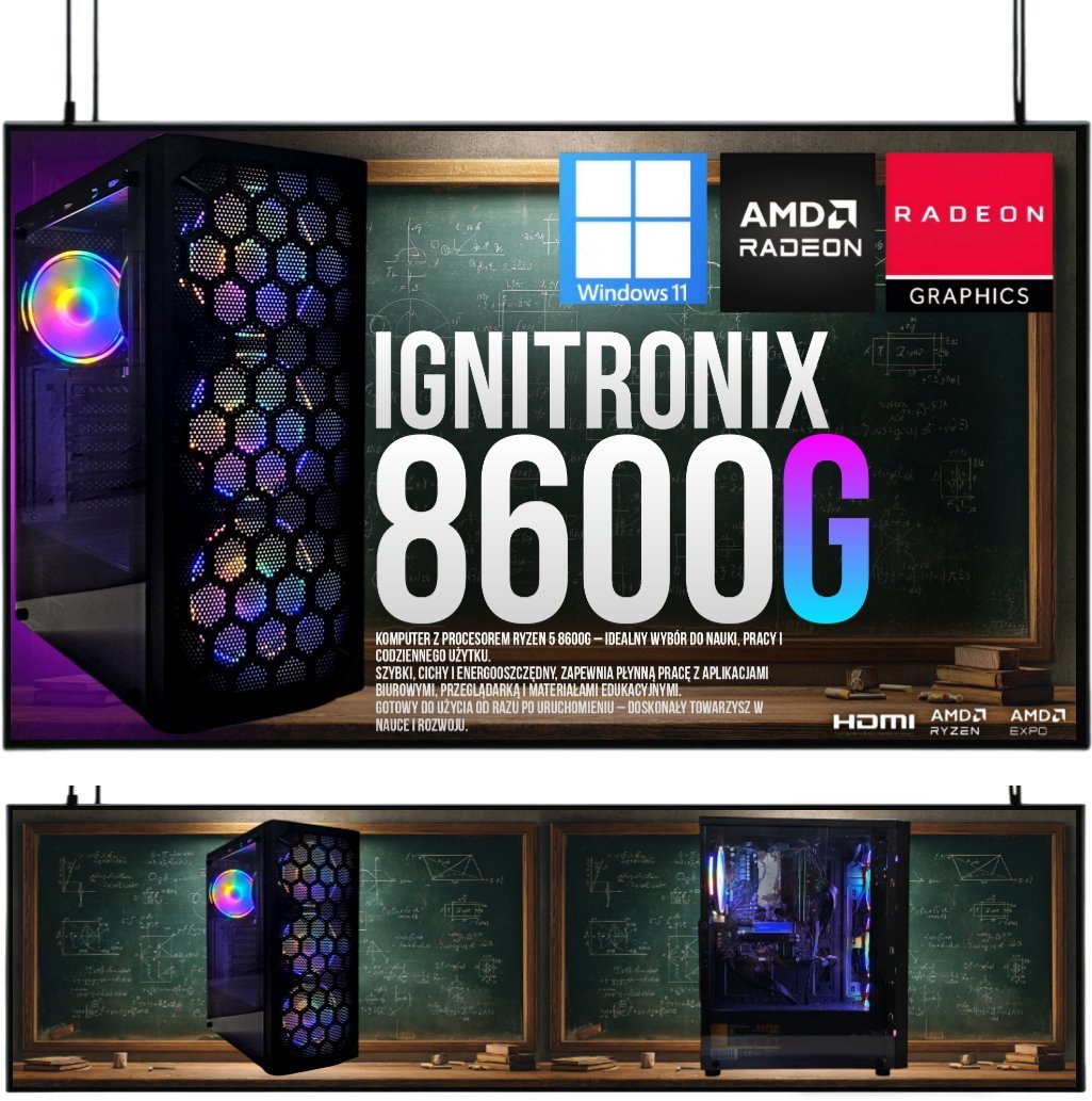 Komputer Adronix ZESTAW IGNITRONIX R5 8600G/16GB/RADEON 760M/512GB /W11 17905546652
