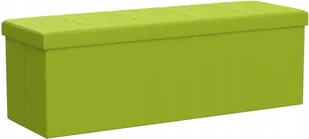 Pufa składana zielona ławka skrzynia XL 114 x 38 cm - Ławki do przedpokoju - miniaturka - grafika 1