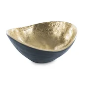 Tace i patery - Misa dekoracyjna metalowa PEDRO 16X16X8 granatowa + złota x2 - miniaturka - grafika 1