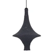 Lampy sufitowe - Wisząca lampa na szydełku Alda 5112 Shilo dekoracyjna do salonu czarny - miniaturka - grafika 1