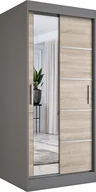 Szafy - Elior Szafa przesuwna w kolorze antracyt + dąb sonoma - Felix 2X - miniaturka - grafika 1