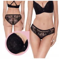 Majtki damskie - ALLES SUBLIME Figi brazylijskie majtki czarne koronkowe brazyliany - M - miniaturka - grafika 1