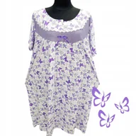 Bielizna nocna - KOSZULA NOCNA BAWEŁNA 100% MOTYLKI prezent krótki rękaw 50 52 6XL 7XL - miniaturka - grafika 1