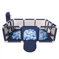 Maty edukacyjne - Selonis Boisko BO-100X z piłeczkami 6cm granatowy: babyblue-niebieski-perła 180x122x62/100piłek - miniaturka - grafika 1